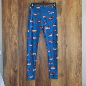 LuLaRoe Leggings OS Women's Cow Horse Farm Life